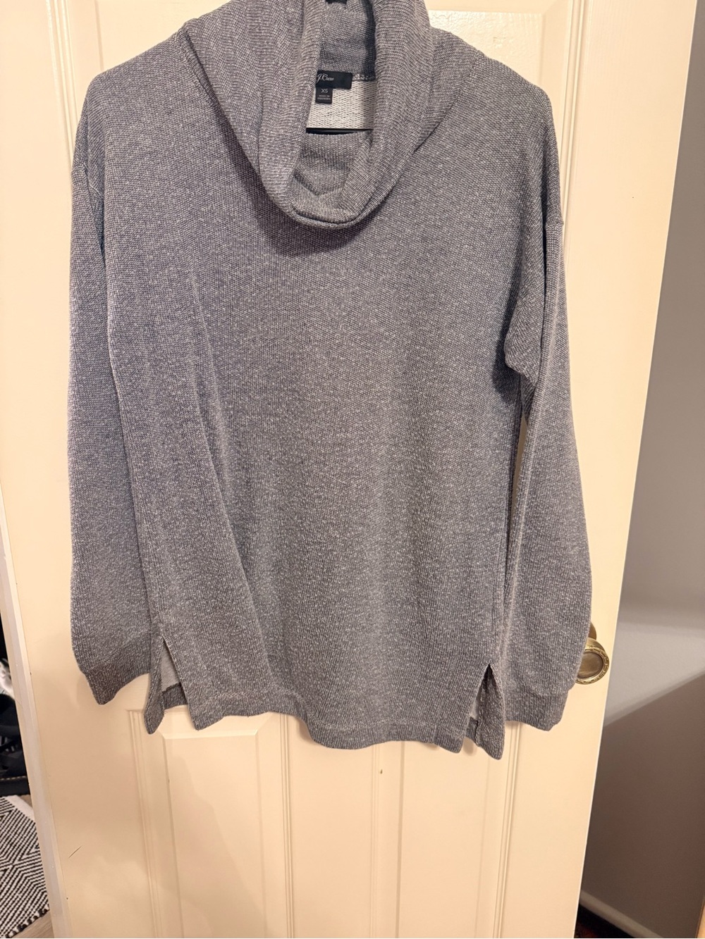J. Crew Women’s Cowl Neck Tunic Sweatshirt Sweater Pullover XS Grey Oversized